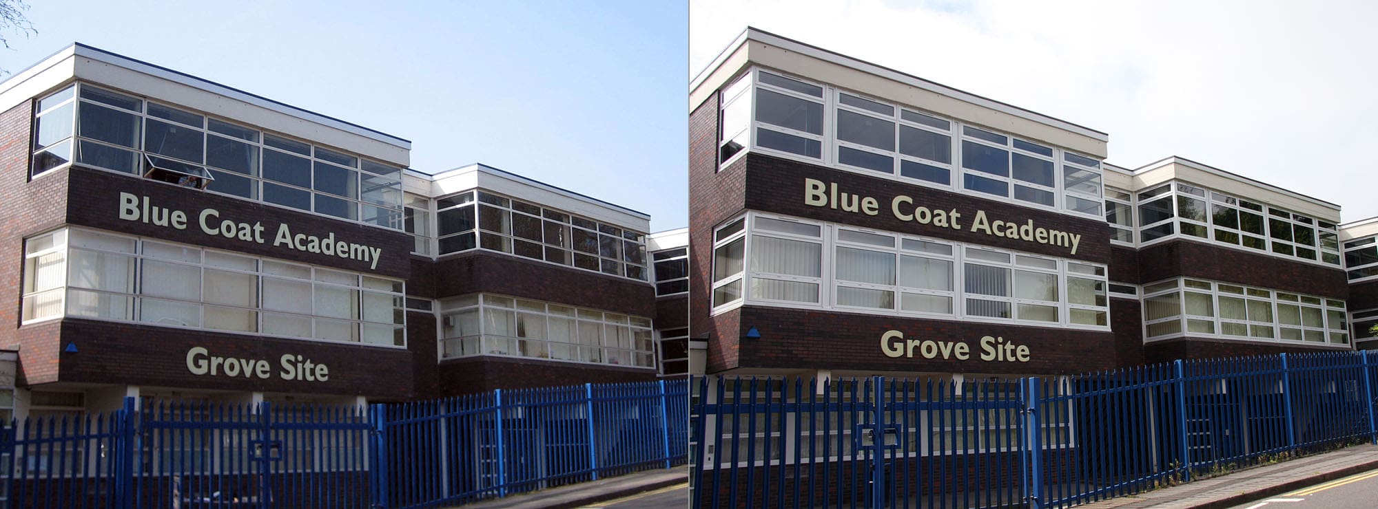 <strong>Comprehensive School in West Midlands</strong>Replacement steel windows with white commercial aluminium to all elevations.